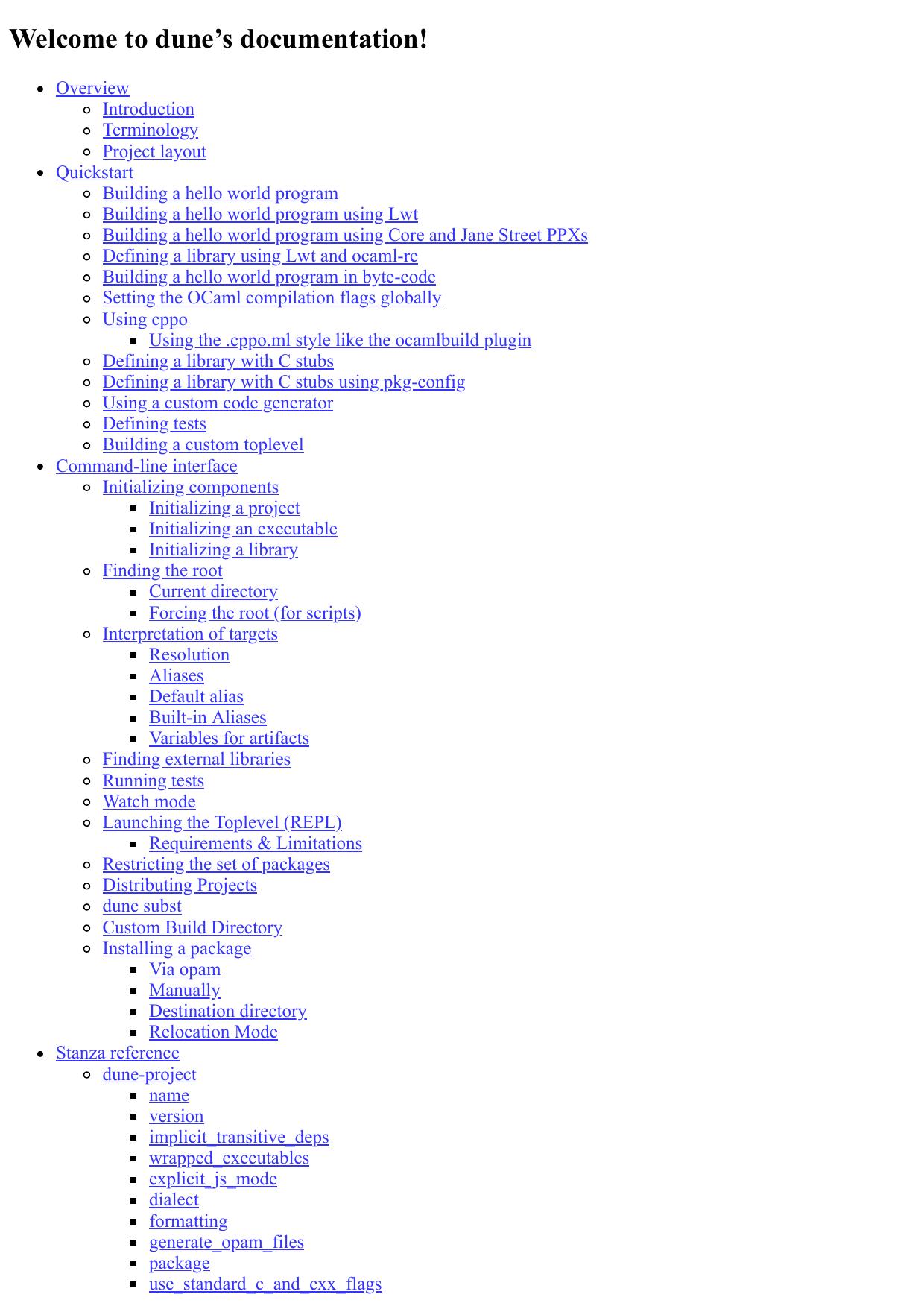 dune documentation
